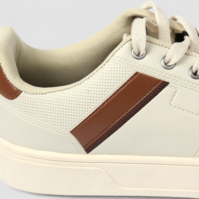 Tênis Casual Masculino Woche Detalhes Marrons Off-White