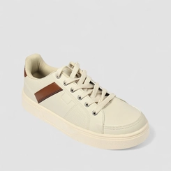 Tênis Casual Masculino Woche Detalhes Marrons Off-White