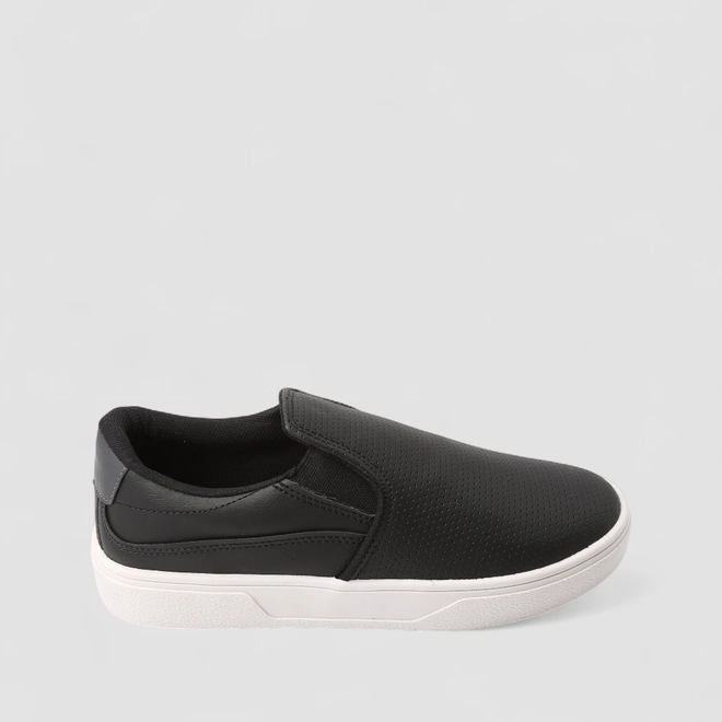 Slip On Masculino Woche Calce Fácil Perfuros Preto