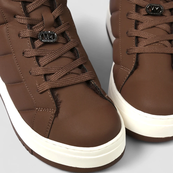 Tênis Casual Feminino Via Marte Acolchoado Peluciado Marrom