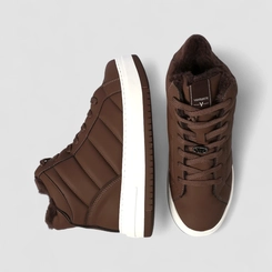 Tênis Casual Feminino Via Marte Acolchoado Peluciado Marrom