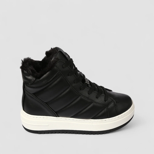 Tênis Casual Feminino Via Marte Acolchoado Peluciado Preto