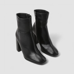 Ankle Boot Feminina Gabriela Salto Bloco Preto