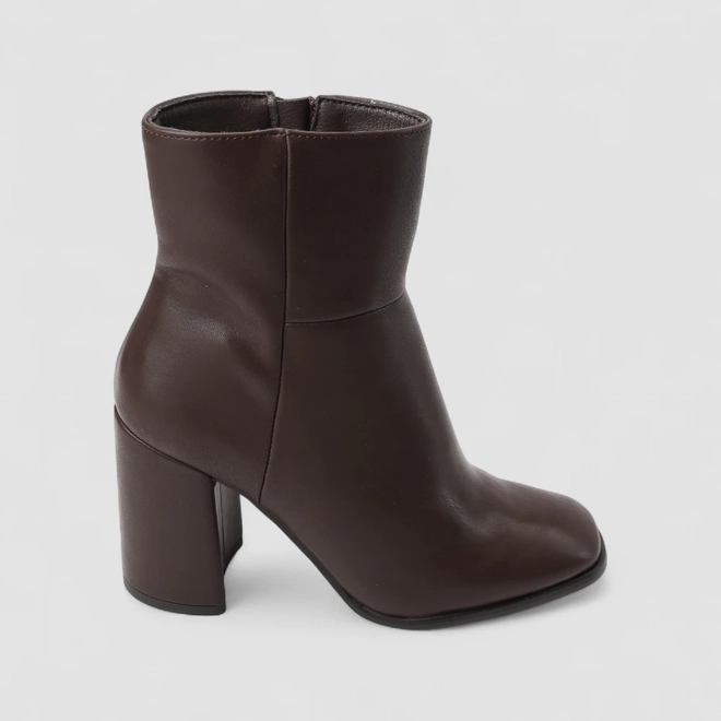 Ankle Boot Feminina Gabriela Salto Bloco Marrom