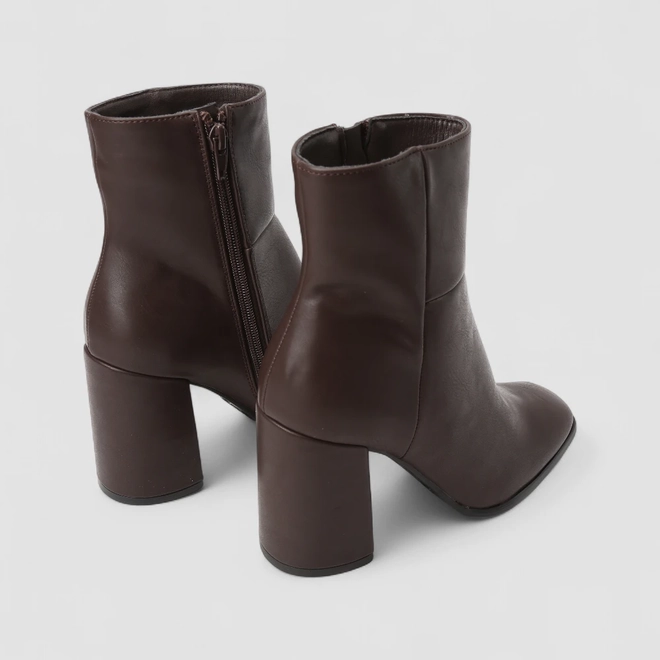 Ankle Boot Feminina Gabriela Salto Bloco Marrom