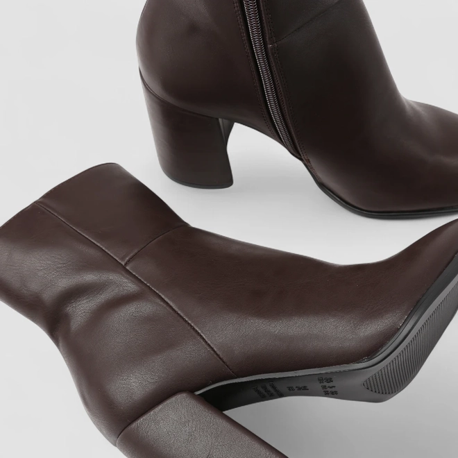 Ankle Boot Feminina Gabriela Salto Bloco Marrom