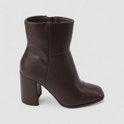 Ankle Boot Feminina Gabriela Salto Bloco Marrom