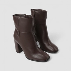 Ankle Boot Feminina Gabriela Salto Bloco Marrom