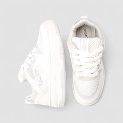 Tênis Casual Feminino Via Marte Recorte Nobuck Mesh Branco