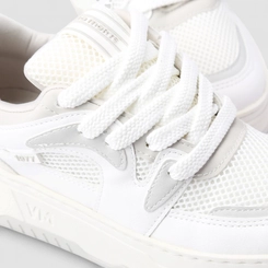 Tênis Casual Feminino Via Marte Recorte Nobuck Mesh Branco