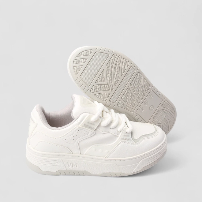 Tênis Casual Feminino Via Marte Recorte Emborrachado Branco