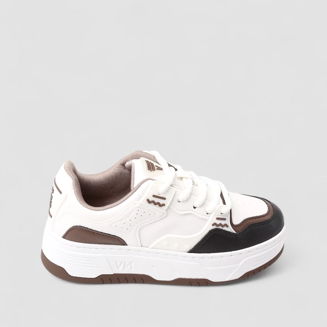 Tênis Casual Feminino Via Marte Detalhe Terrosos Branco