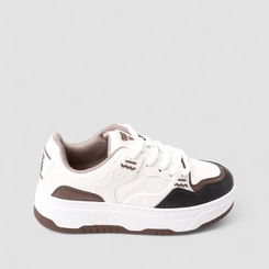 Tênis Casual Feminino Via Marte Detalhe Terrosos Branco