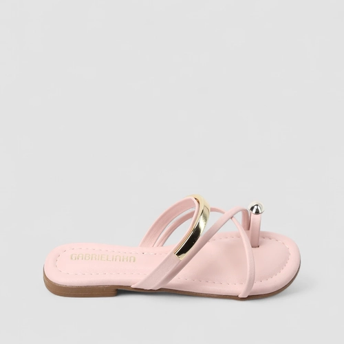 Rasteira Infantil Gabrielinha Bold Metalizado Rosa