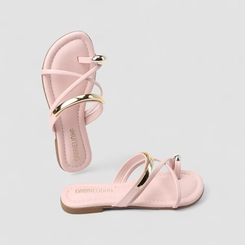 Rasteira Infantil Gabrielinha Bold Metalizado Rosa