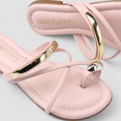 Rasteira Infantil Gabrielinha Bold Metalizado Rosa