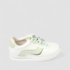 Tênis Casual Infantil Molekinha Flores Metalicas Off White