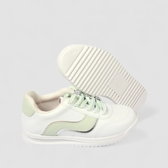 Tênis Casual Infantil Molekinha Flores Metalicas Off White