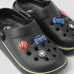 Babuche Infantil Molekinho Apliques Divertidos Preto