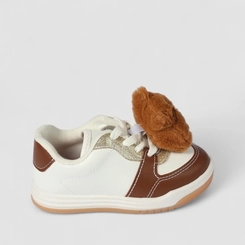 Tênis Casual Infantil Molekinha Glitter Pelúcia + Pulseira Branco