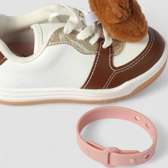 Tênis Casual Infantil Molekinha Glitter Pelúcia + Pulseira Branco
