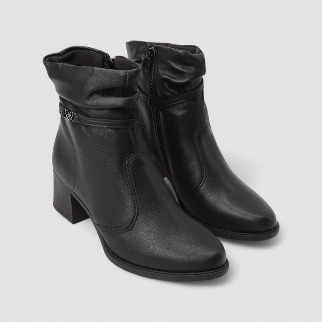 Ankle Boot Feminina Mississipi Detalhe Coração Preto