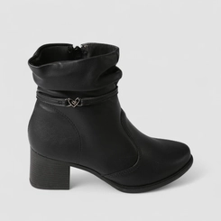 Ankle Boot Feminina Mississipi Detalhe Coração Preto