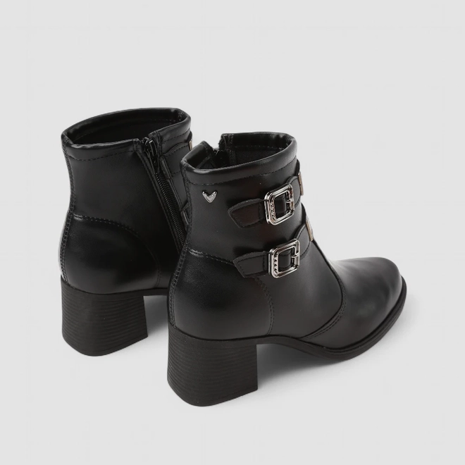 Ankle Boot Feminina Mississipi Detalhe Fivelas Preto