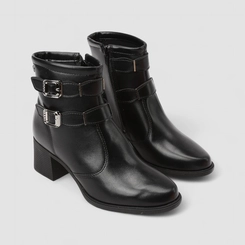Ankle Boot Feminina Mississipi Detalhe Fivelas Preto