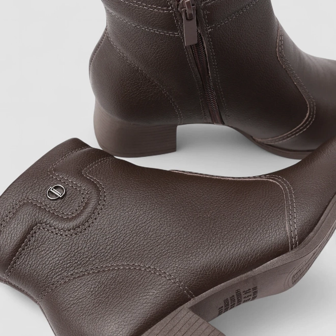 Ankle Boot Feminina Dakota Couro Marrom