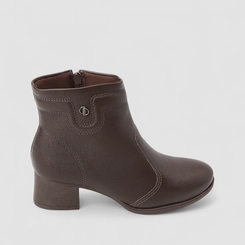 Ankle Boot Feminina Dakota Couro Marrom