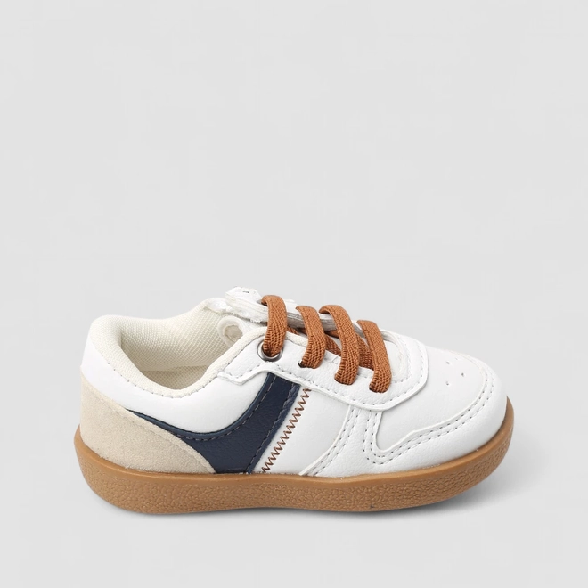 Tênis Casual Bebê Vertus Elástico Branco