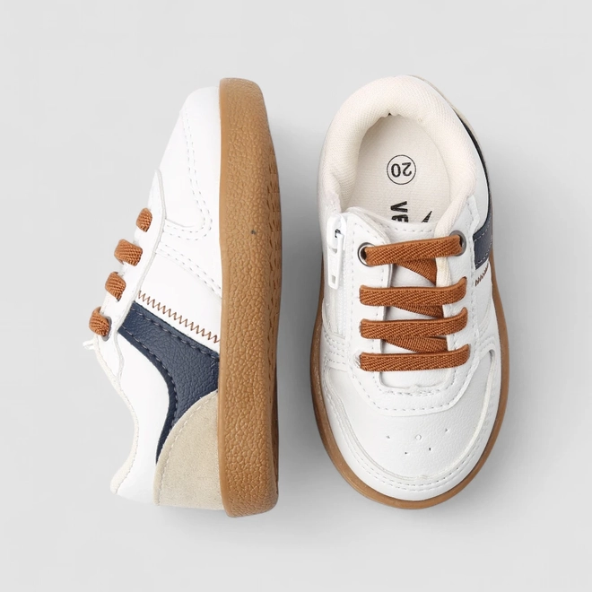 Tênis Casual Bebê Vertus Elástico Branco