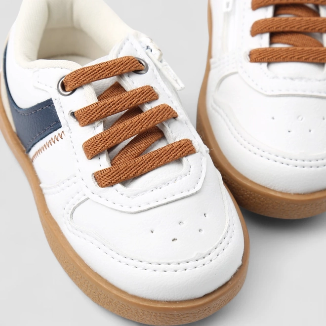Tênis Casual Bebê Vertus Elástico Branco