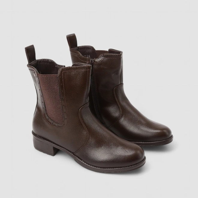 Bota Chelsea Feminina Mooncity Marrom