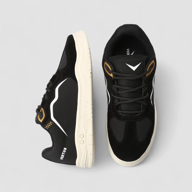 Tênis Casual Masculino Vertus Recorte Camurça Preto