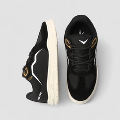 Tênis Casual Masculino Vertus Recorte Camurça Preto