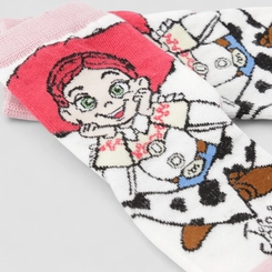 Meia Infantil Lupo Toy Story Jessie 24-29 Off White & Rosa