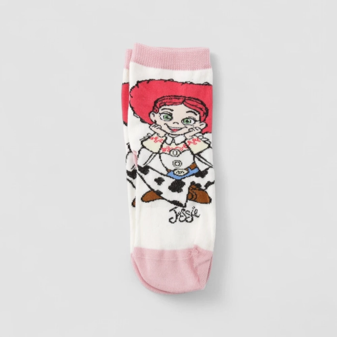 Meia Infantil Lupo Toy Story Jessie 30-36 Off White & Rosa