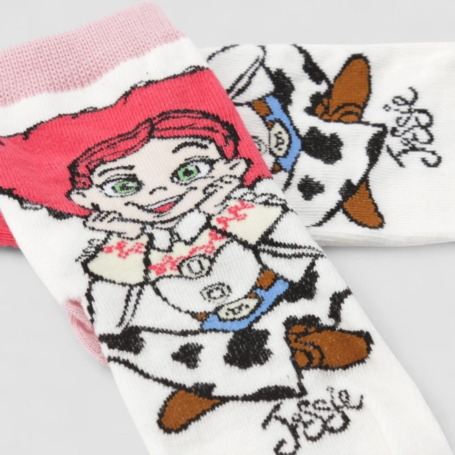 Meia Infantil Lupo Toy Story Jessie 30-36 Off White & Rosa