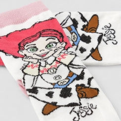 Meia Infantil Lupo Toy Story Jessie 30-36 Off White & Rosa