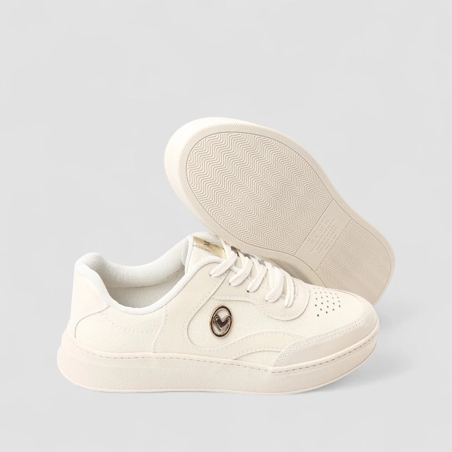 Tênis Casual Feminino Mississipi Coração Off White