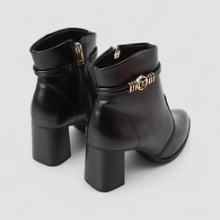 Ankle Boot Feminina Dakota Metálico Dourado Preto