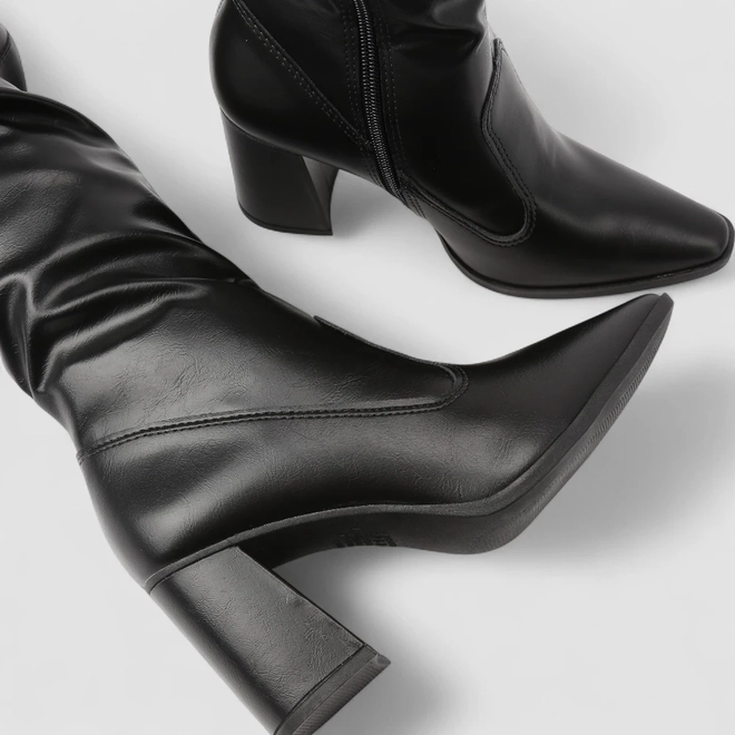 Bota Slouchy Feminina Dakota Drapeada Cano Alto Preta