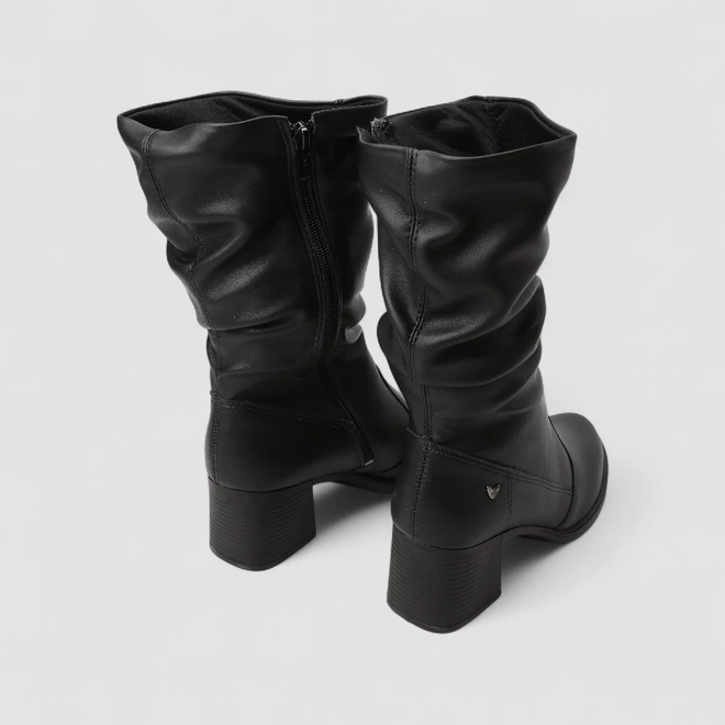 Bota Slouchy Feminina Mississipi Drapeada Cano Médio Preta