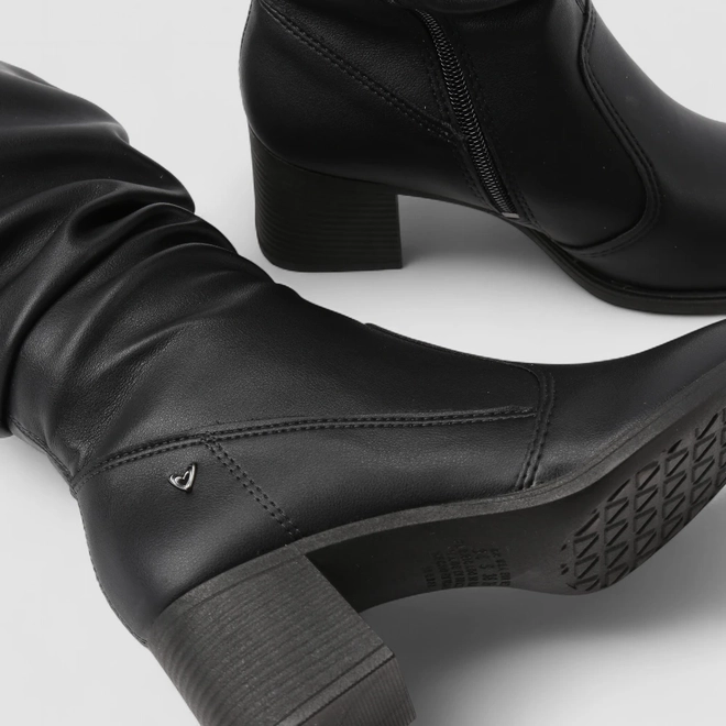 Bota Slouchy Feminina Mississipi Drapeada Cano Médio Preta
