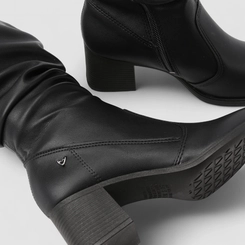 Bota Slouchy Feminina Mississipi Drapeada Cano Médio Preta