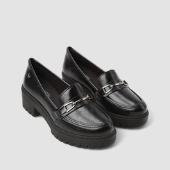 Mocassim Feminino Mississipi Tratorado Enfeite Metálico Preto