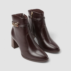 Ankle Boot Feminina Dakota Metálico Dourado Marrom