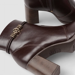 Ankle Boot Feminina Dakota Metálico Dourado Marrom